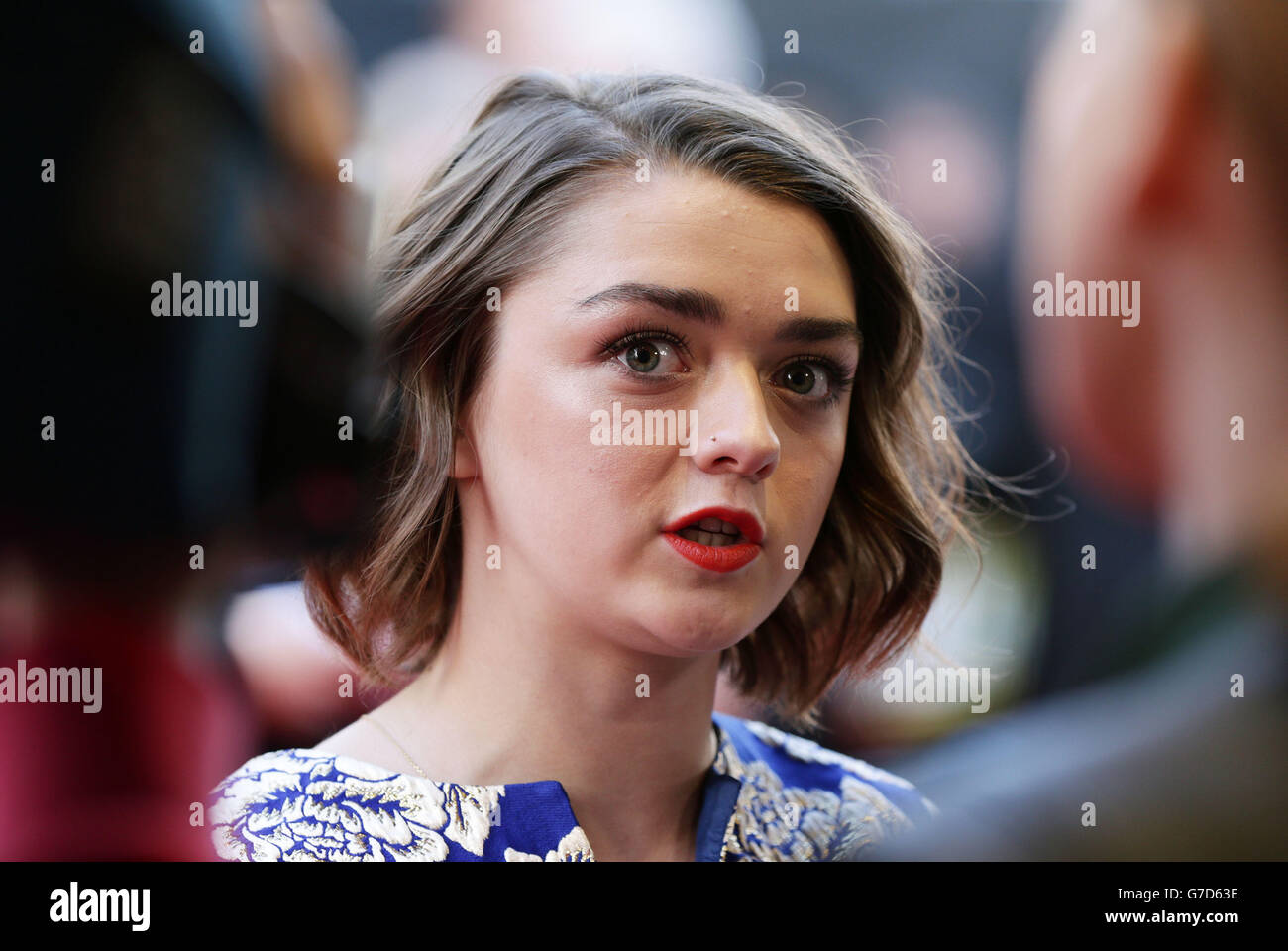 Maisie williams arriving bfi london film festival screening falling hi