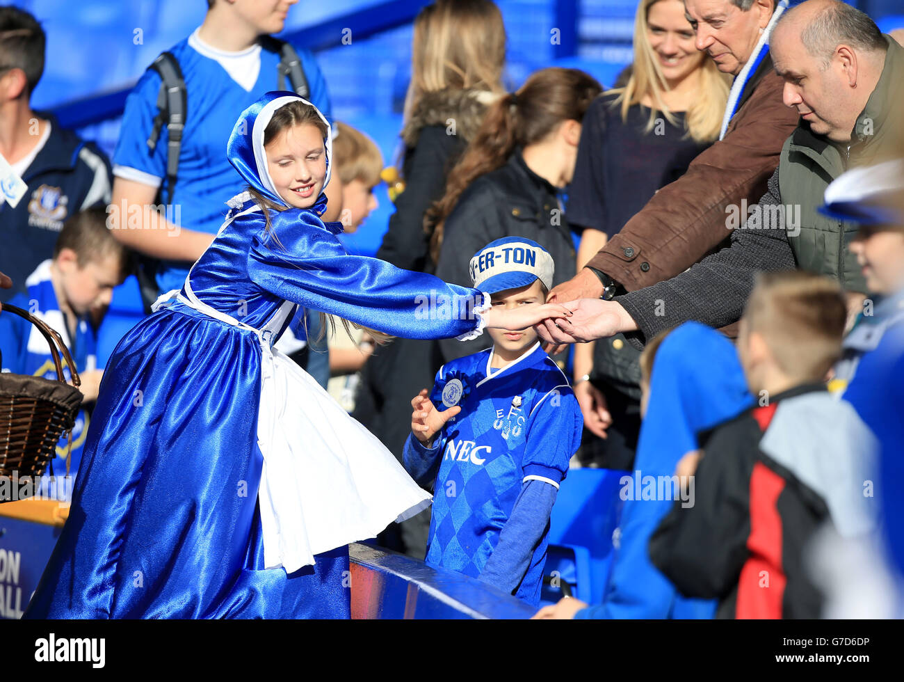 Everton toffee lady during the Barclays Premier League match at