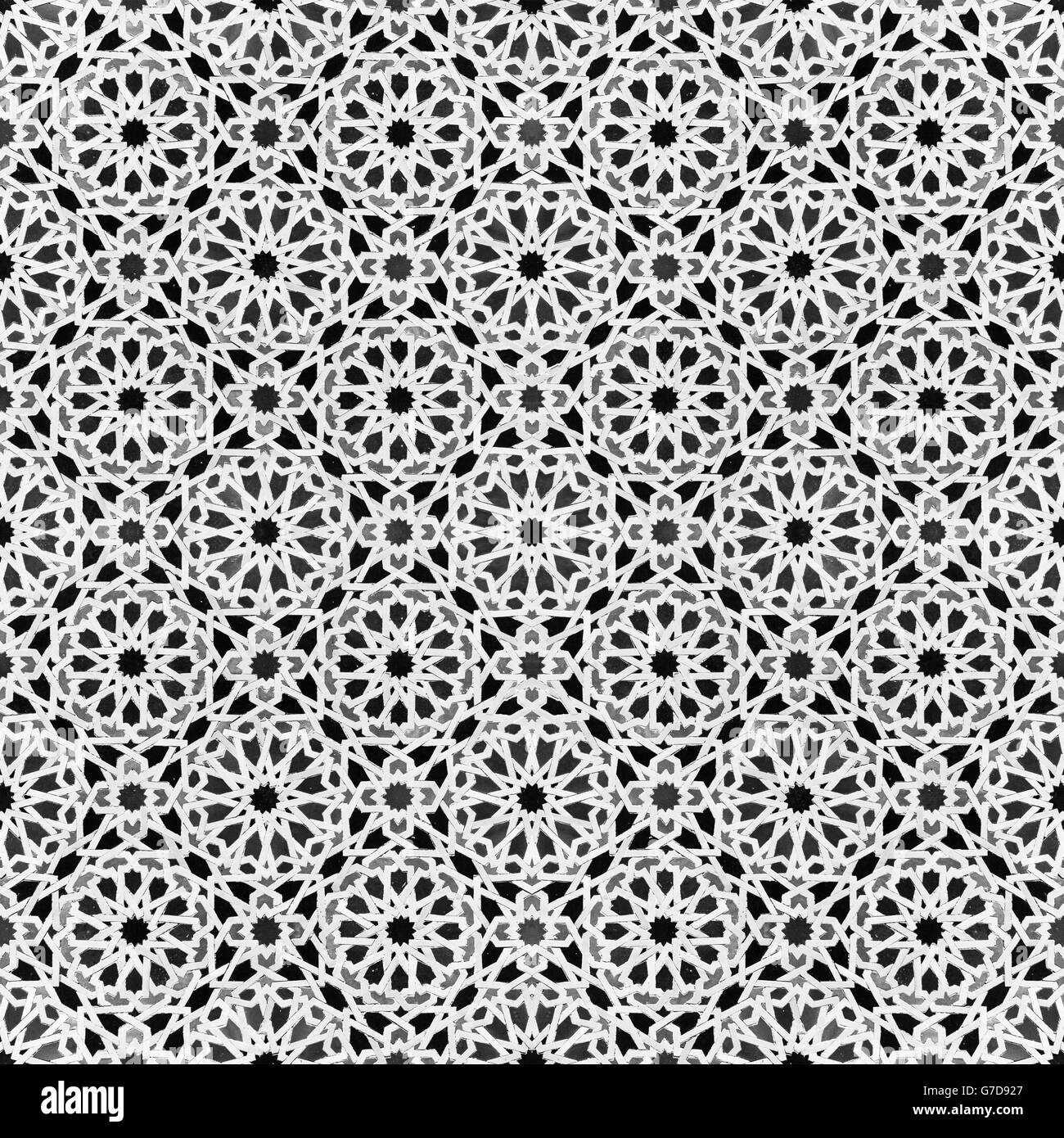 Traditional wall tiles morocco Black and White Stock Photos & Images ...