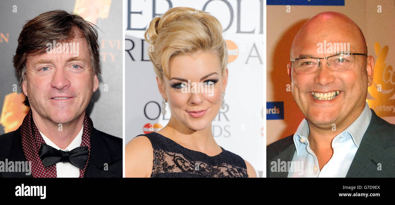 File photos of (from the left) Richard Madeley, Sheridan Smith and Gregg Wallace. Stock Photo