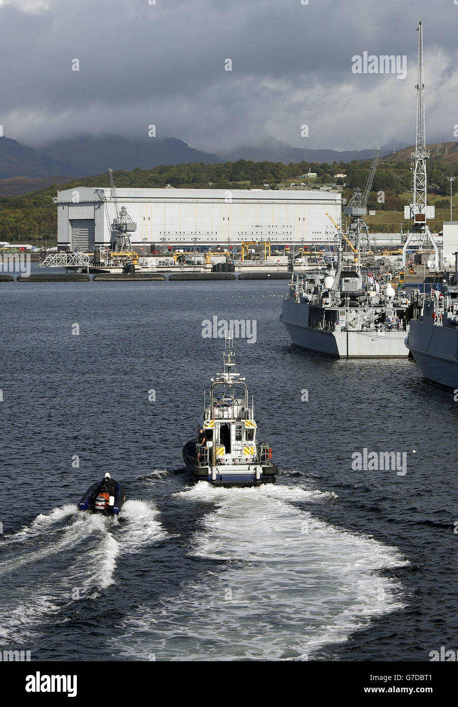 Faslane naval base, known officially as HM Naval Base Clyde, as the Ministry of Defence awards &pound;3.2 billion of contracts to support the management of the UK's naval bases. Stock Photo