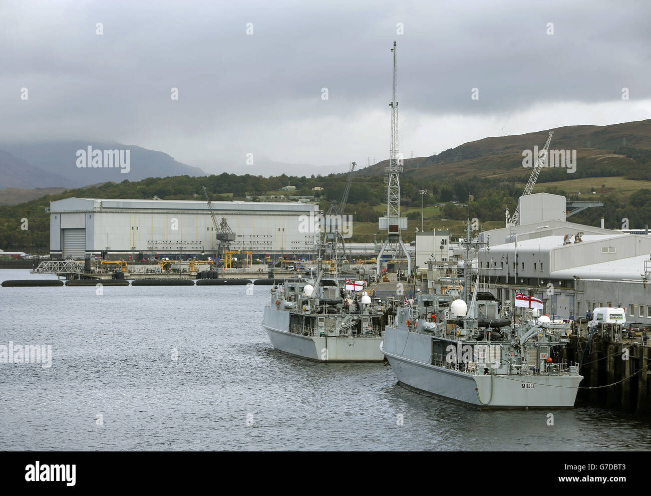 Faslane naval base, known officially as HM Naval Base Clyde, as the Ministry of Defence awards £3.2 billion of contracts to support the management of the UK's naval bases. Stock Photo