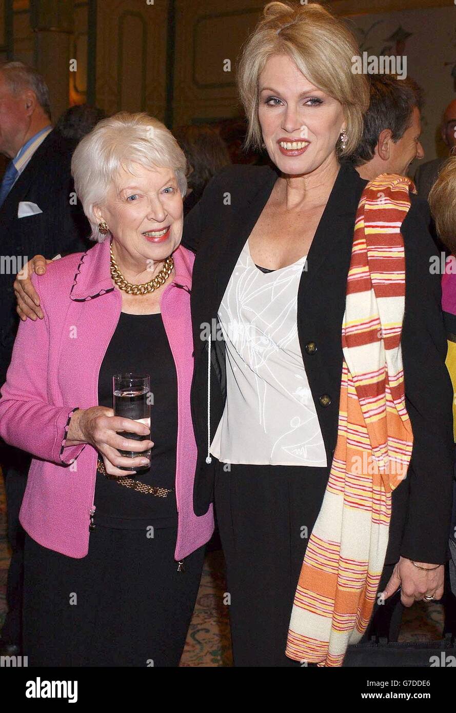 Actresses June Whitfield (left) and Joanna Lumley pose for ...