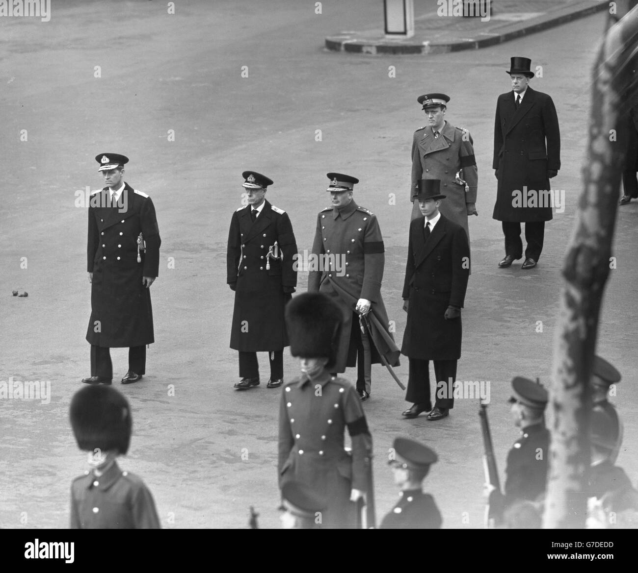 Royalty Queen Mary Funeral Procession Whitehall Stock Photo
