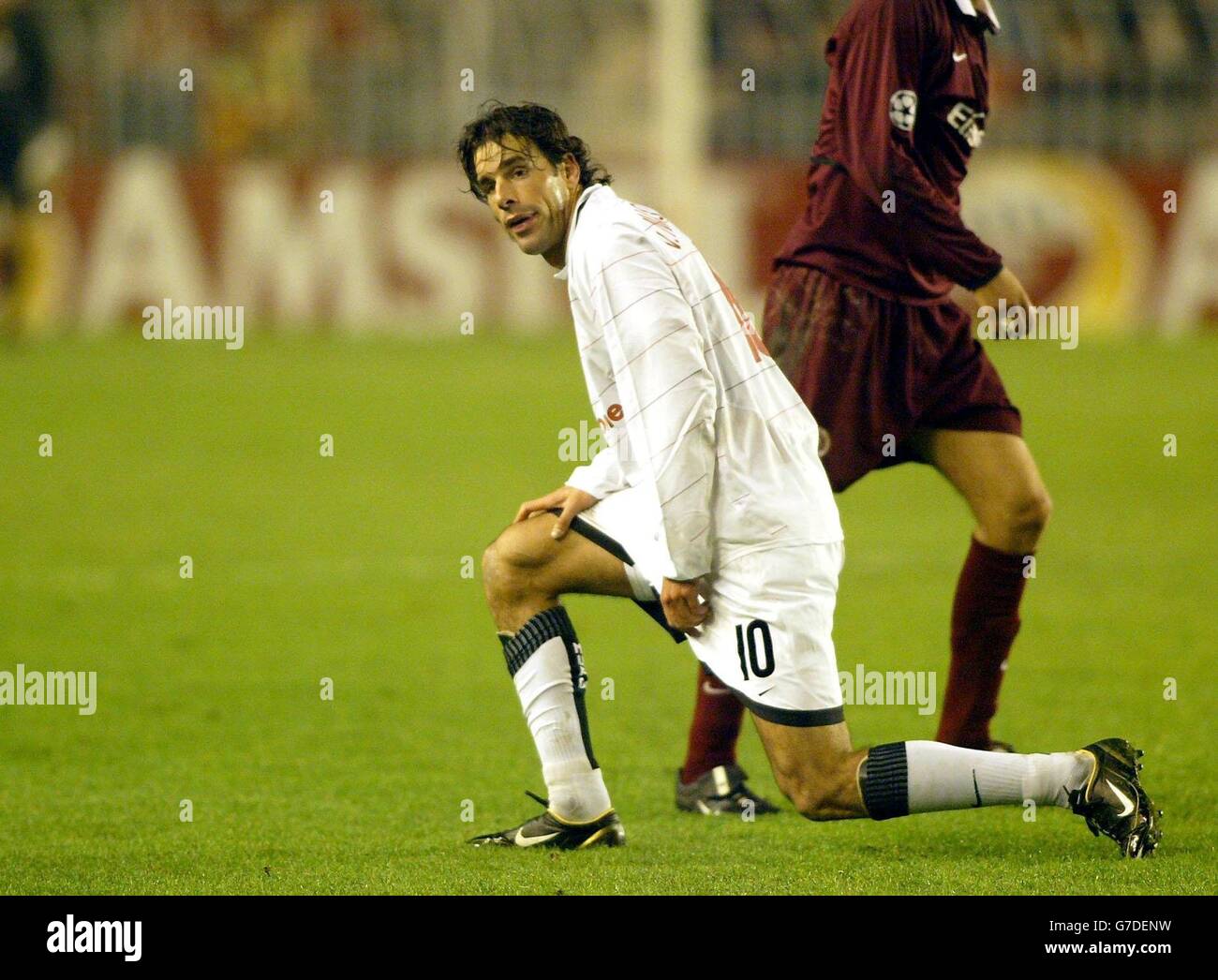 Manchester United's Ruud Van Nistelrooy shows his dejection during the