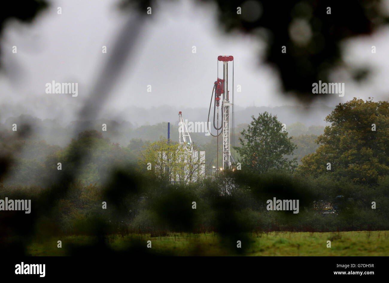 A view of the exploratory drilling rig on the Horse Hill Developments