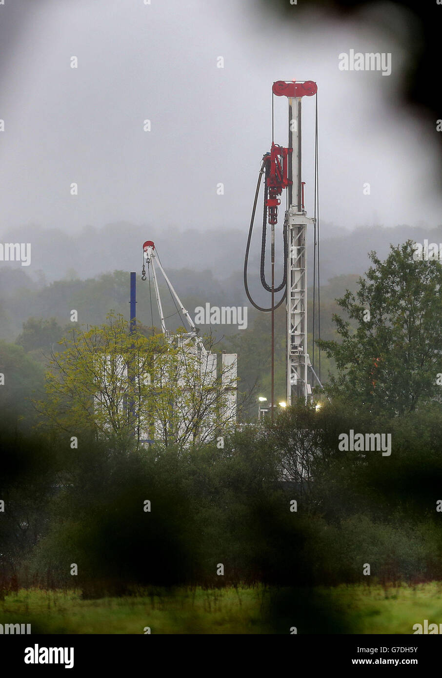A view of the exploratory drilling rig on the Horse Hill Developments