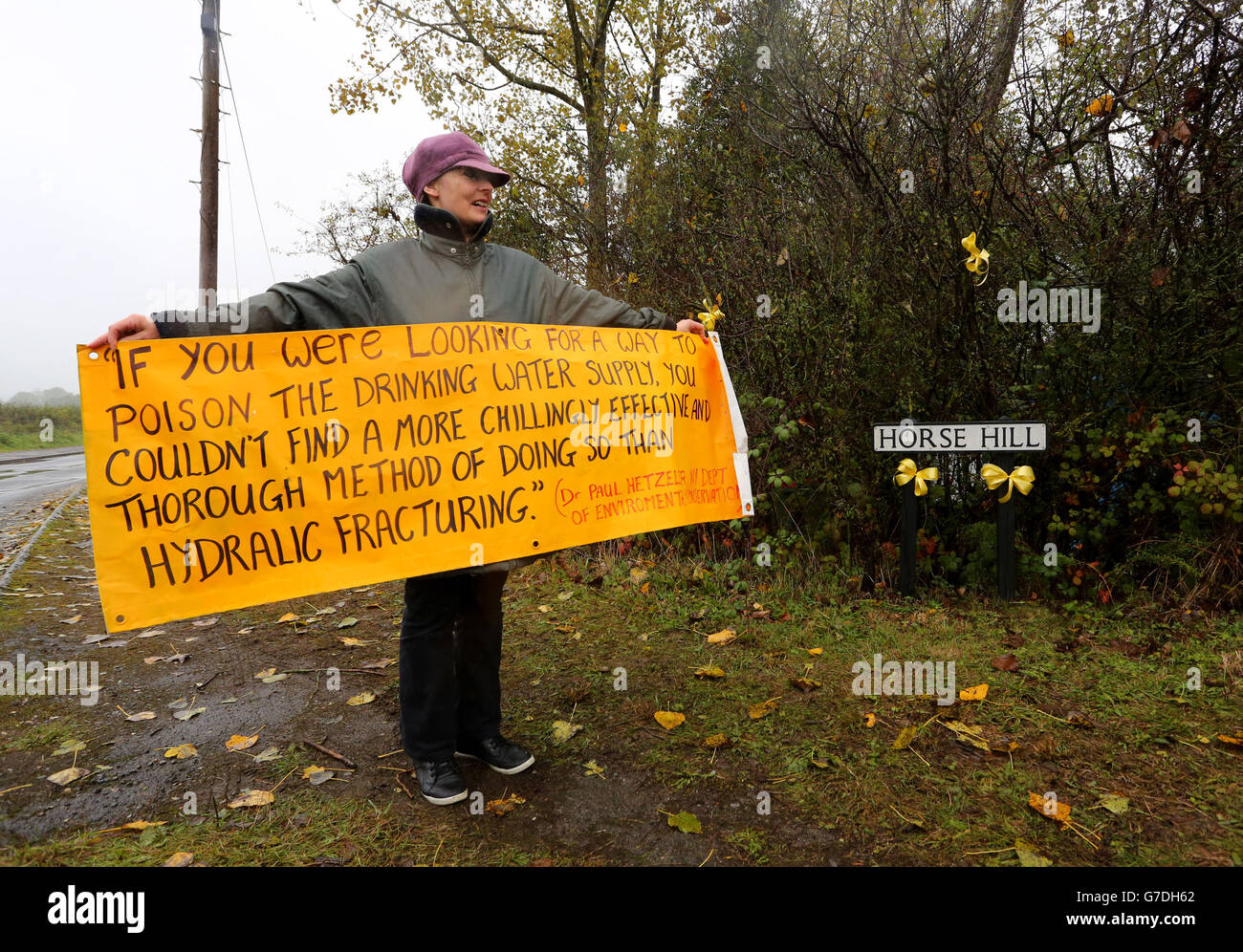 Sussex resident Julia Cardose lends her support outside a protection
