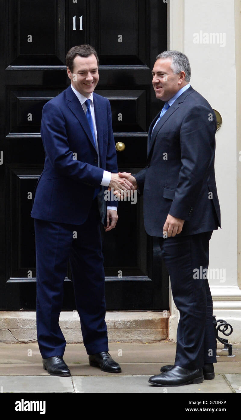 Osborne meets Australian treasurer Stock Photo Alamy