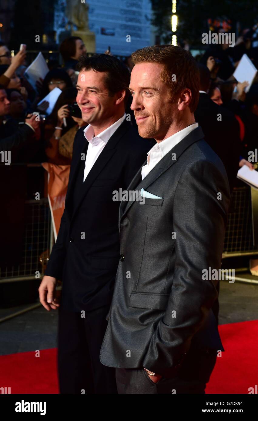 James Purefoy and Damian Lewis attending the premiere of new film A Little Chaos at the Odeon cinema, London. Stock Photo