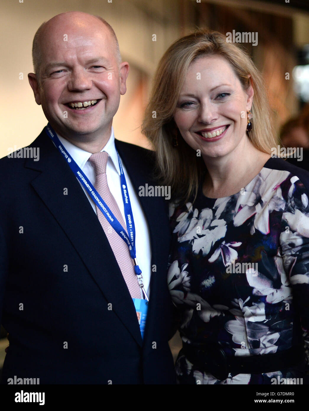 Leader of the House William Hague and his wife Ffion after addressing the Conservative Party annual conference held at the International Convention Centre in Birmingham, in an emotional final address. Stock Photo