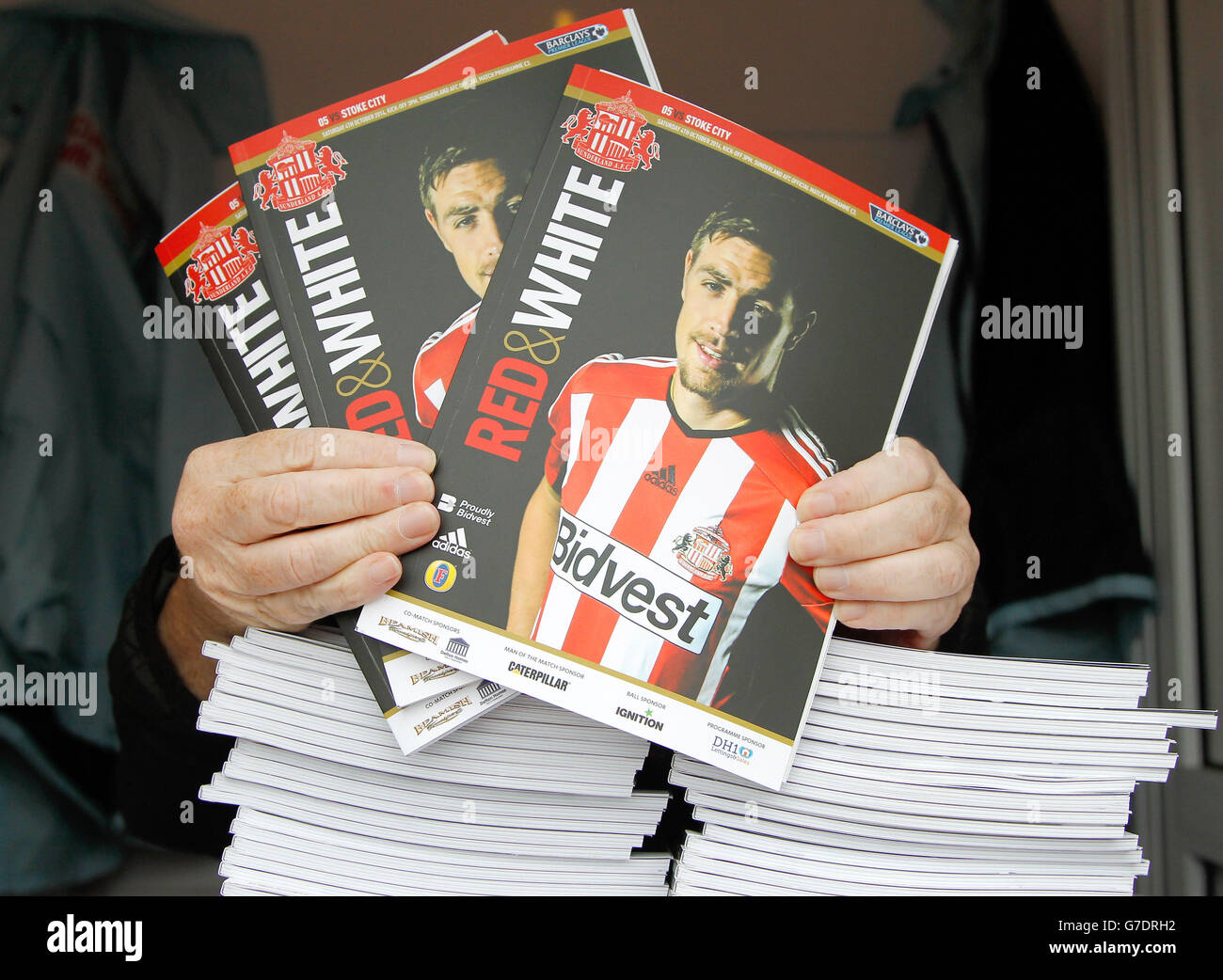 Matchday programmes on sale outside the stadium beforethe Barclays ...
