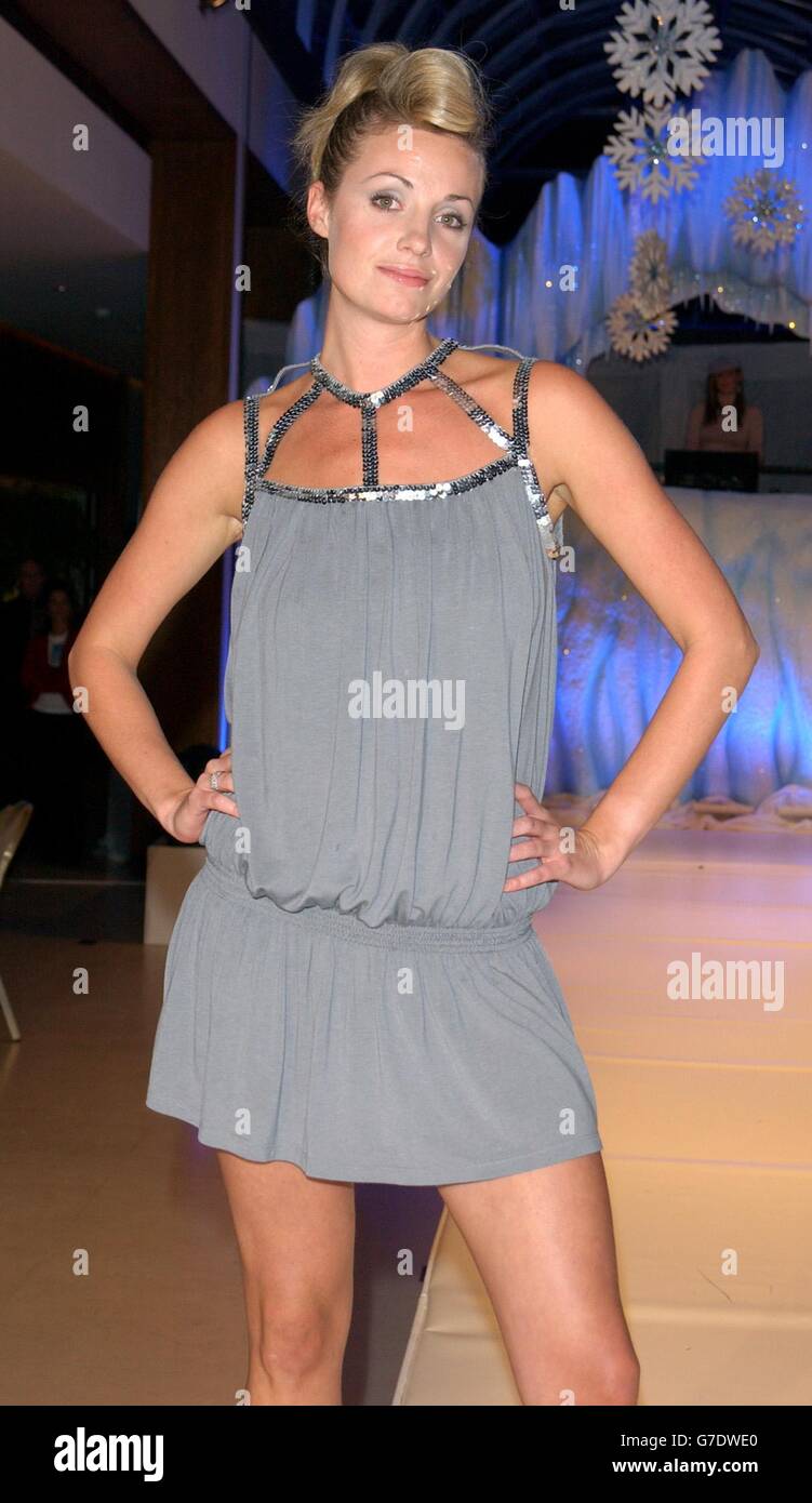 Former Hollyoaks actress Elize du Toit on the catwalk during the annual