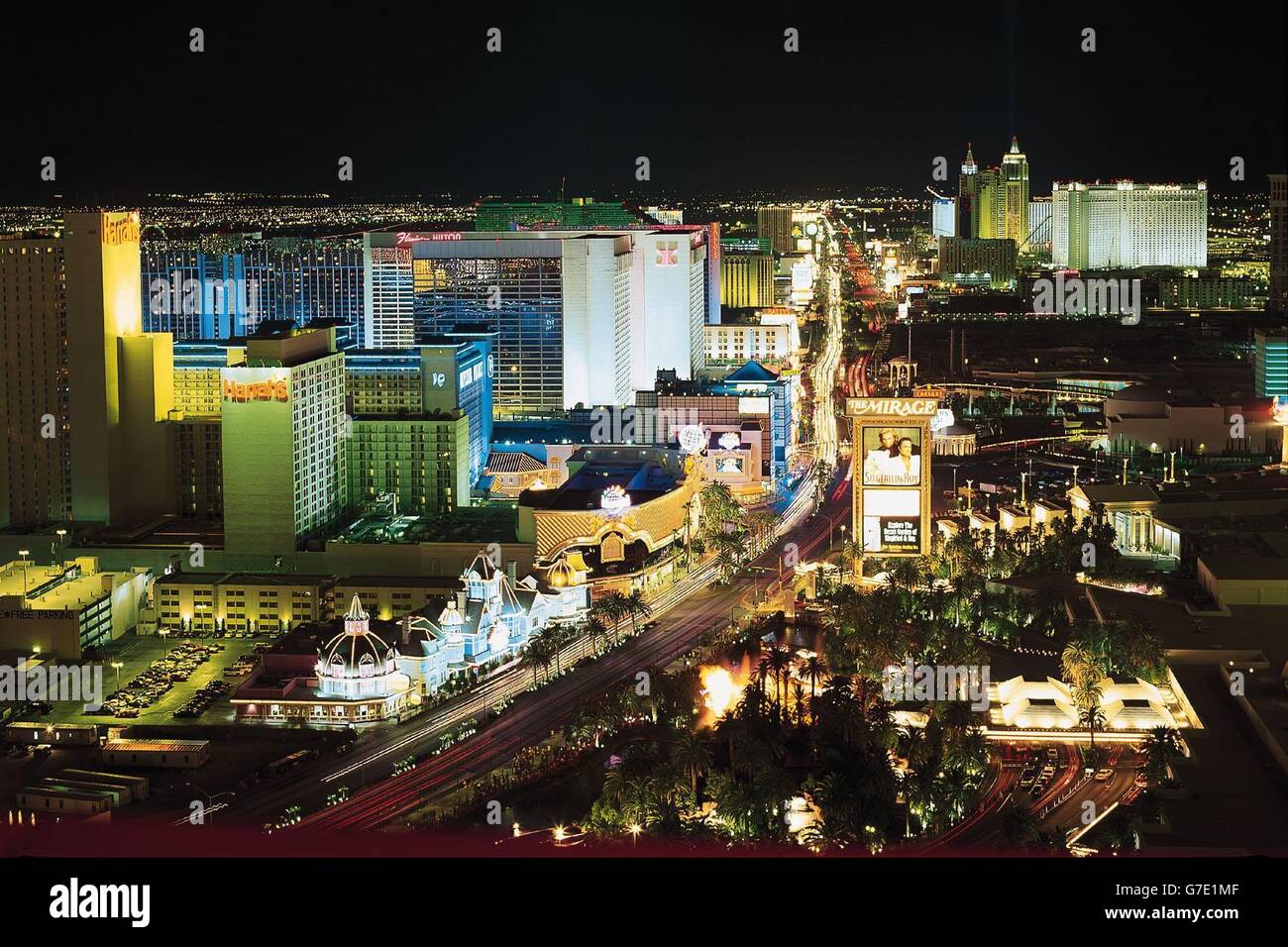 Undated view of Las Vegas. British government ministers are facing a potential backbench rebellion, over the Government's plans for a new generation of 'super-casinos'. Labour backbenchers concerned about fuelling an increase in the incidence of problem gambling were set to vote against the Gambling Bill at the conclusion of its second reading debate in the Commons. Stock Photo