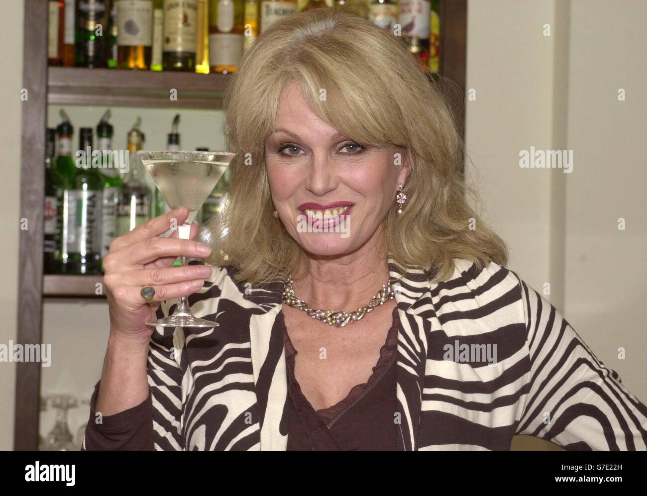 Actress Joanna Lumley launches a new cocktail entitled 'High And Wild' - made with Tequila, elderflower and salt - at The Cavendish hotel on Piccadilly, central London. The non-alcoholic version, 'Wild And Free', consists of elderflower, sparkling water and lime. The cocktail will be sold exclusively at the hotel, which will help raise money for Born Free, the animal welfare and conservation charity. Stock Photo