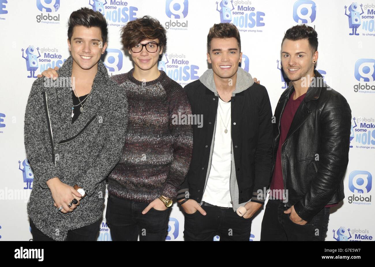 Union J during Global's Make Some Noise, radio's biggest ever charity appeal, at Global, Leicester Square, London. Stock Photo