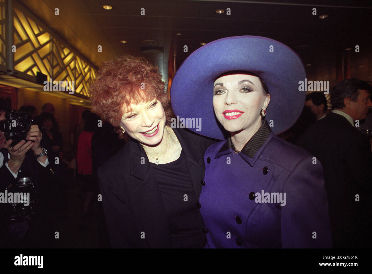 Shirley MacLaine (left) with Joan Collins during the Evening Standard