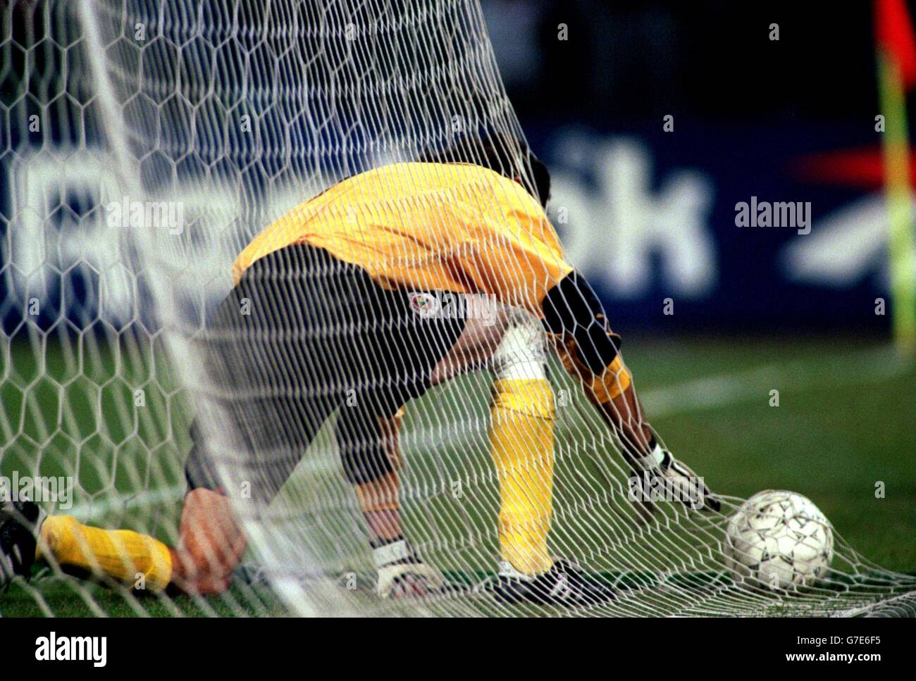 UEFA Champions League Soccer ... Juventus v Fenerbahce. Fenerbahce's Rustu picking the ball out of the back of the net Stock Photo
