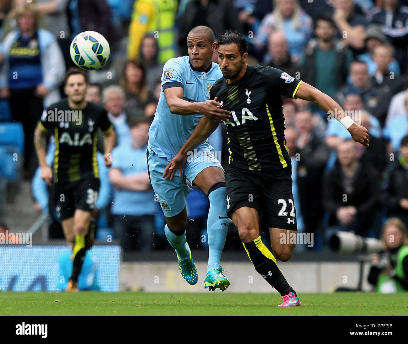 Soccer - Barclays Premier League - Manchester City v Tottenham Hotspur - Etihad Stadium Stock Photo