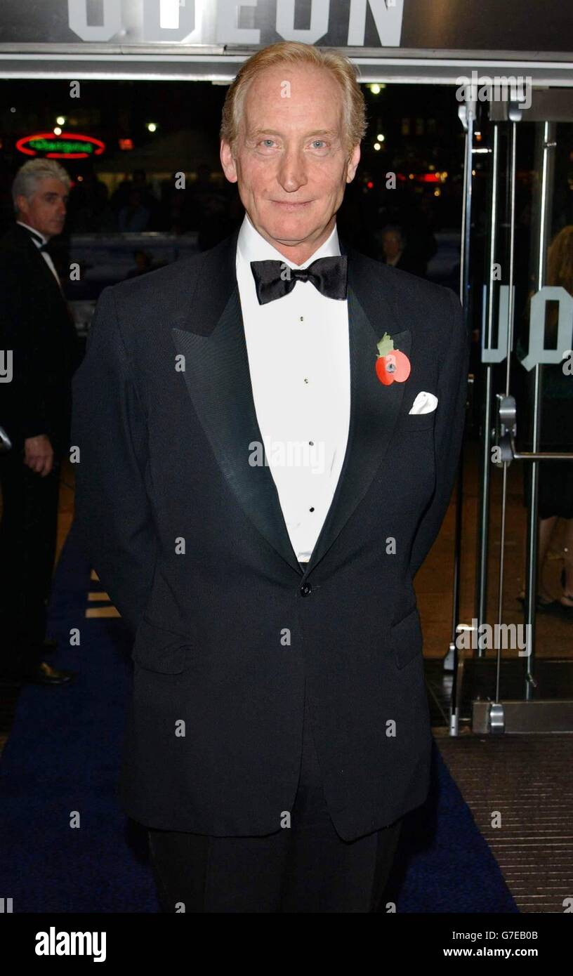 Director of the film Charles Dance arrives for a screening of Ladies In Lavender at the Odeon Leicester Square in central London, during the Royal Film Performance 2004, to aid the Cinema and Television Benevolent Fund. Charles makes his directorial debut. Stock Photo