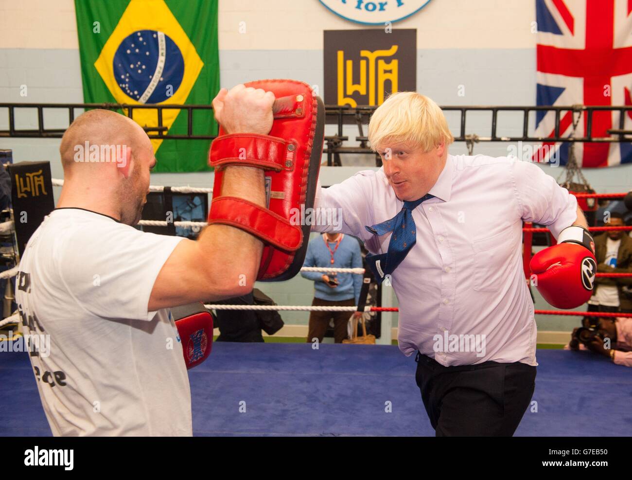 Boris visits boxing academy Stock Photo