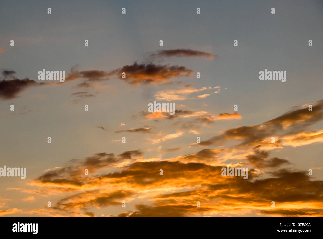 Photograph of a cloudy sky at sunset Stock Photo - Alamy