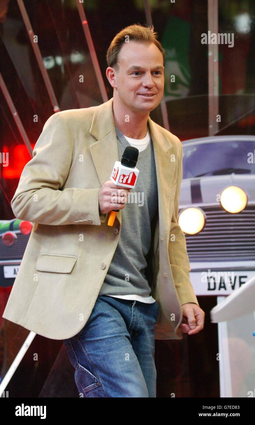 Australian actor and singer Jason Donovan during his guest appearance on MTV's TRL - Total Request Live - show at their new studios in Leicester Square, central London Stock Photo