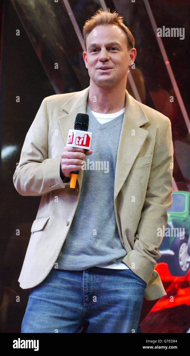 Australian actor and singer Jason Donovan during his guest appearance on MTV's TRL - Total Request Live - show at their new studios in Leicester Square, central London Stock Photo