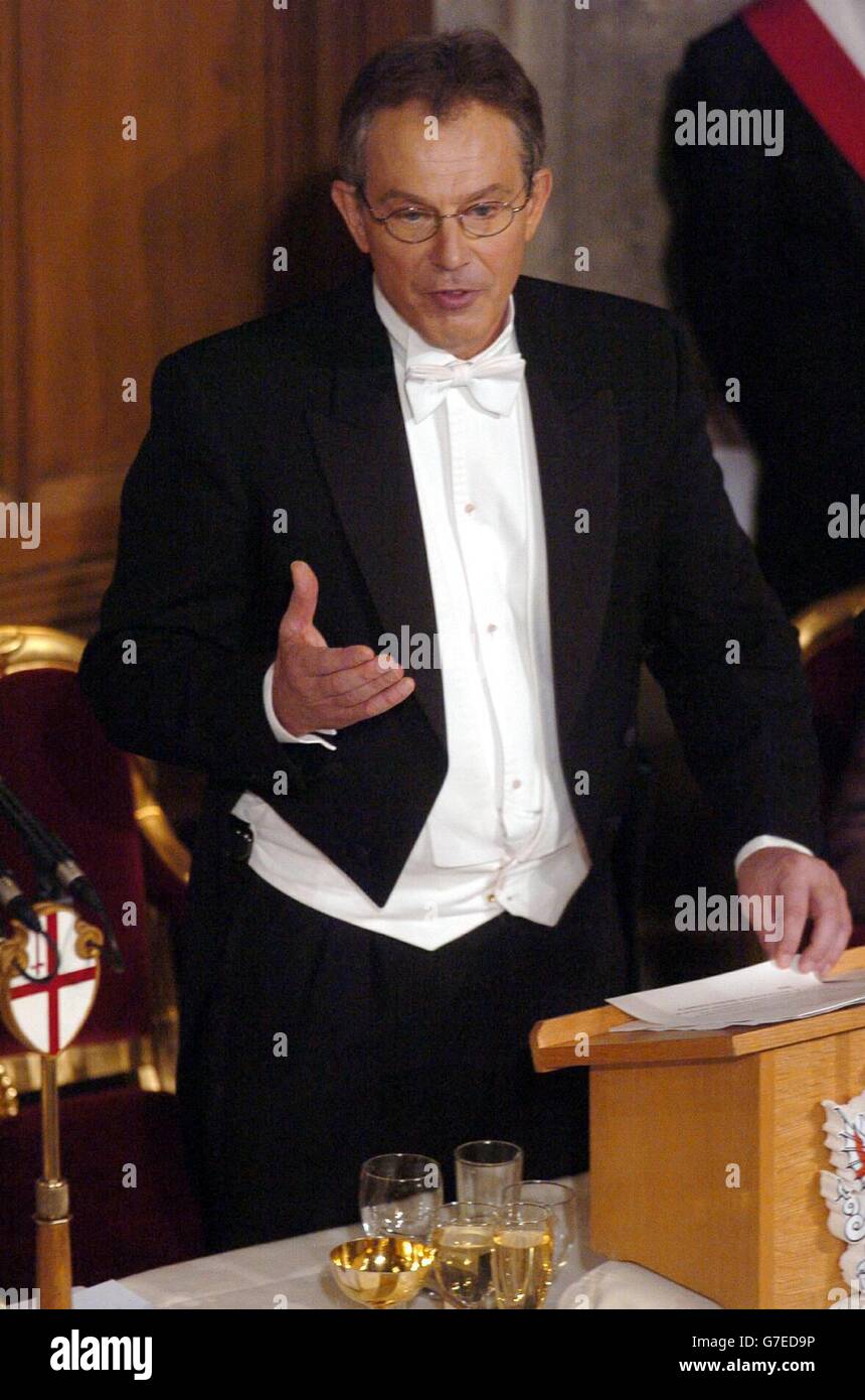Tony Blair Lord Mayor's banquet Stock Photo - Alamy