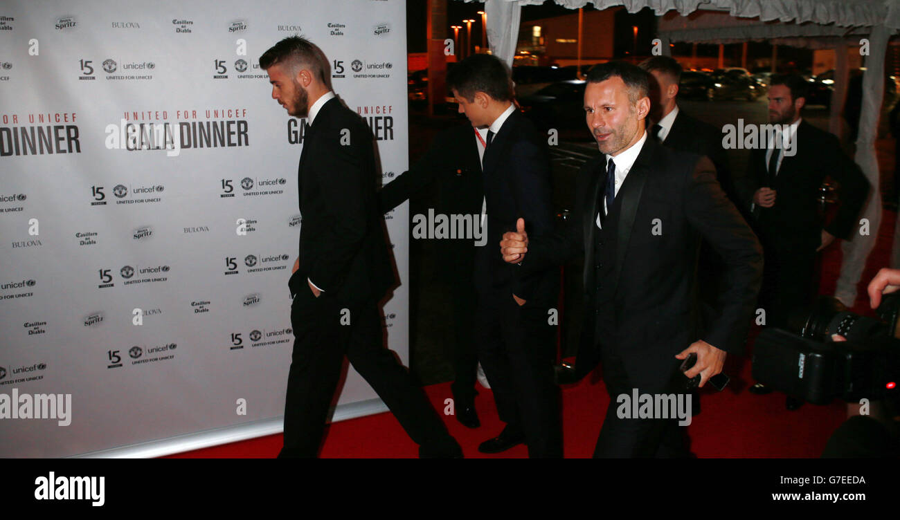 Ryan Giggs arrives at the United for UNICEF Gala Dinner attended by the Manchester United first-team and VIP guests at Old Trafford, Manchester. Stock Photo