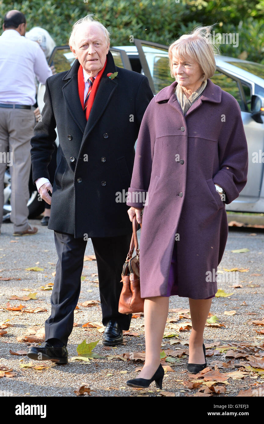 Lord Neil Kinnock and wife Glenys arriving at City of London Crematorium in north east London, for the funeral of Paul Cottingham, the partner of Lord Michael Cashman who lost his battle from cancer last month. Stock Photo