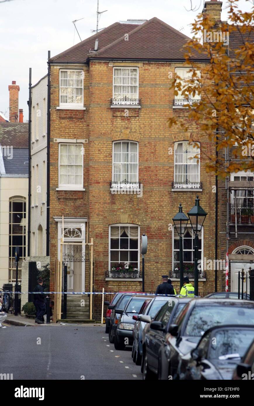 Police activity outside the house in Upper Cheyne Row in Chelsea, SW