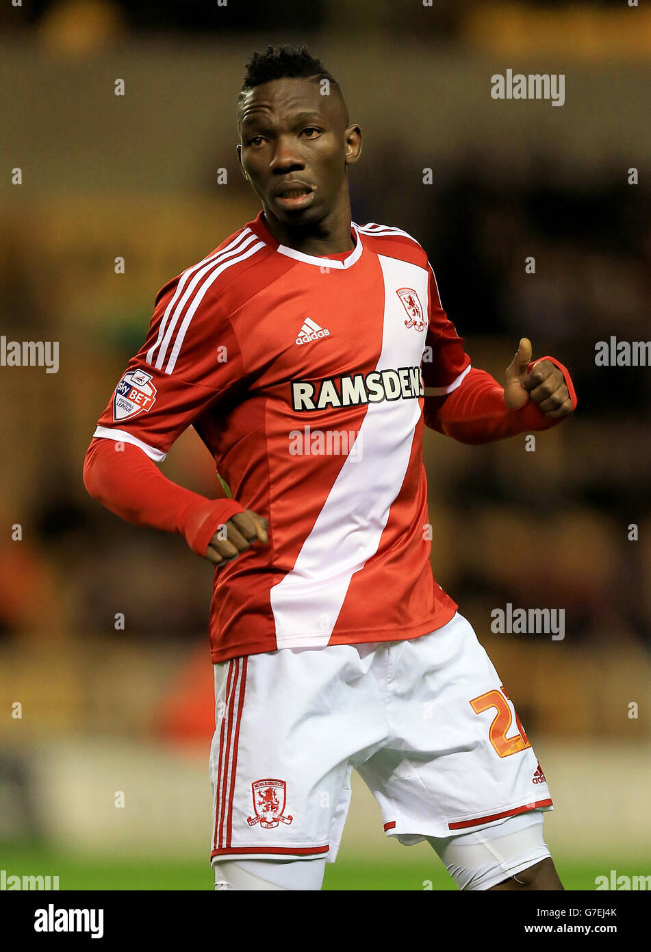 Soccer - Sky Bet Championship - Wolverhampton Wanderers v Middlesbrough - Molineux. Kenneth Omeruo, Middlesborough Stock Photo