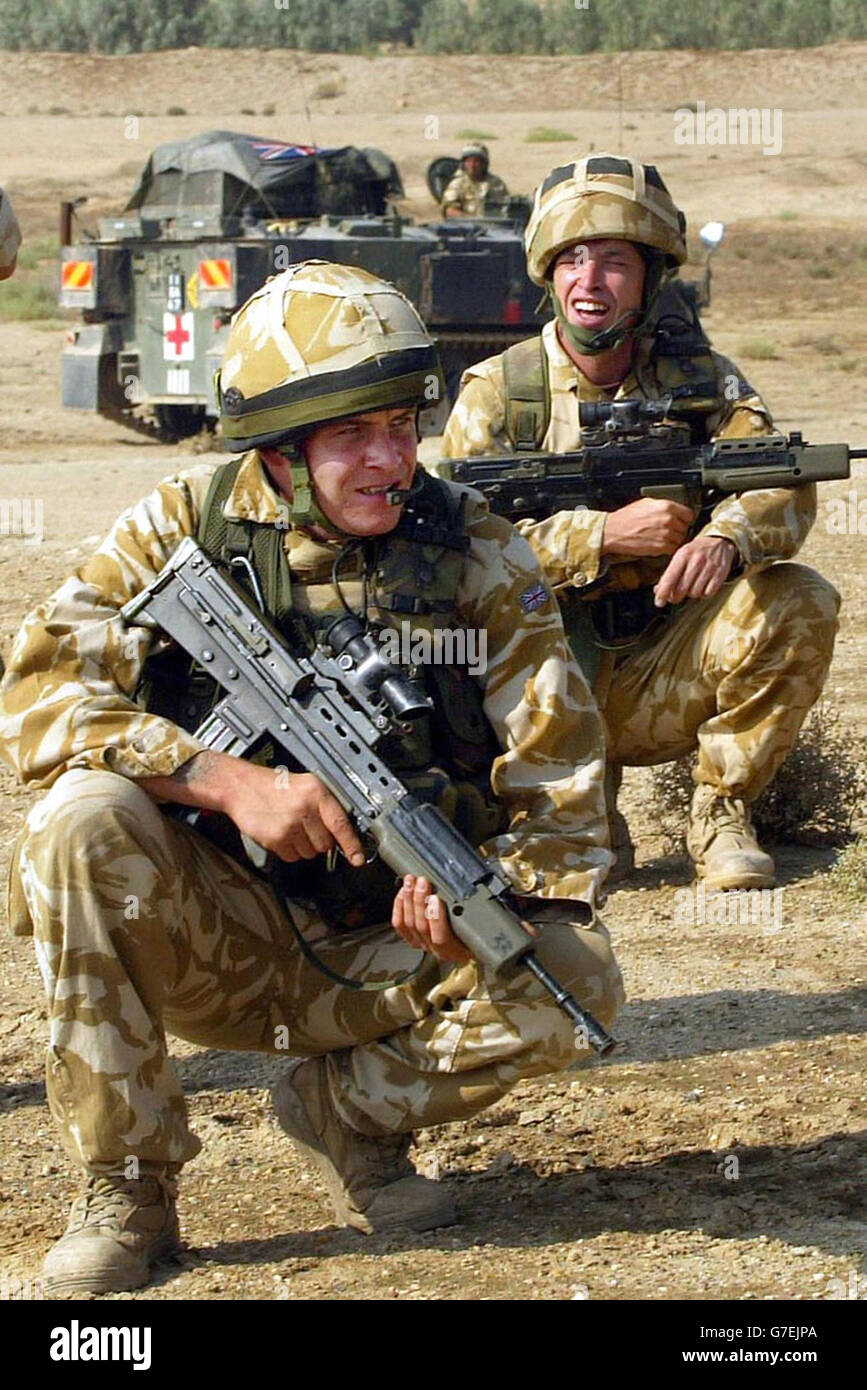 Soldiers from A company of Black Watch on patrol in the area of Ahmed