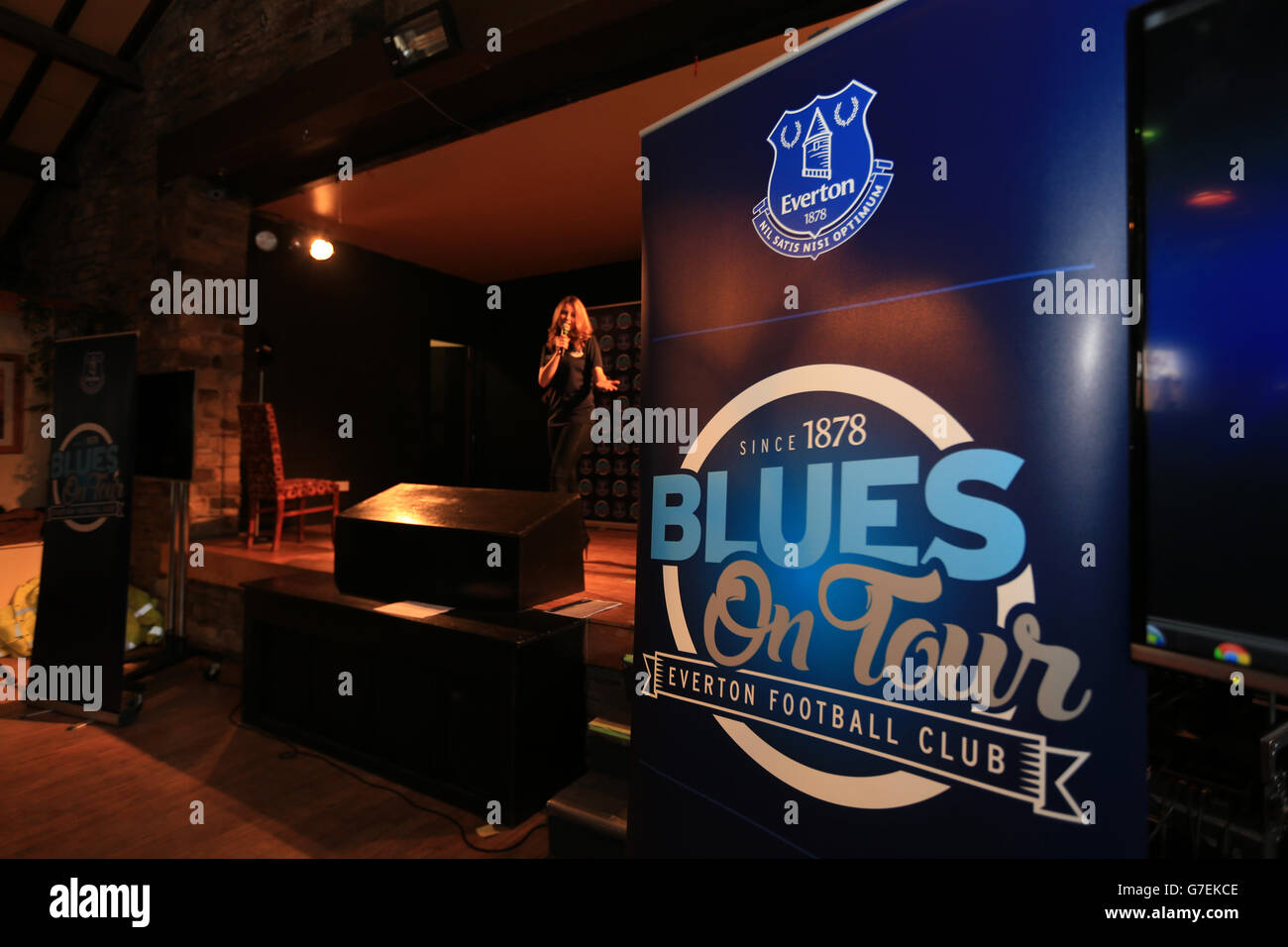 Everton fans at the fan zone before the Barclays Premier League match