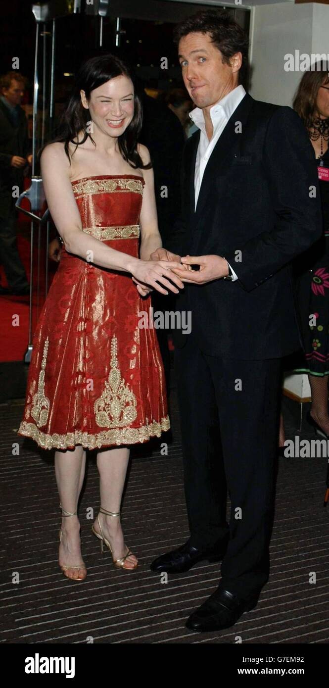 Stars of the film Renee Zellweger and Hugh Grant arrive for the UK 