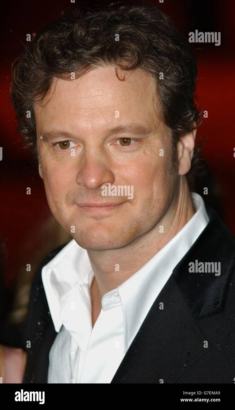 Star of the film Colin Firth arrives for the UK charity premiere of Bridget Jones: The Edge Of Reason - in aid of Marie Curie Cancer Care - at the Odeon Leicester Square in central London. Stock Photo