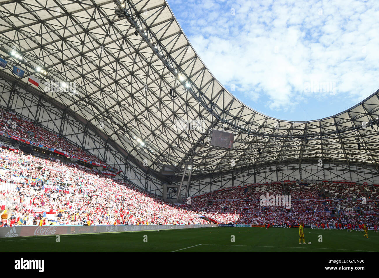 A view of the pitch at the Stade Velodrome, Marseille Stock Photo - Alamy