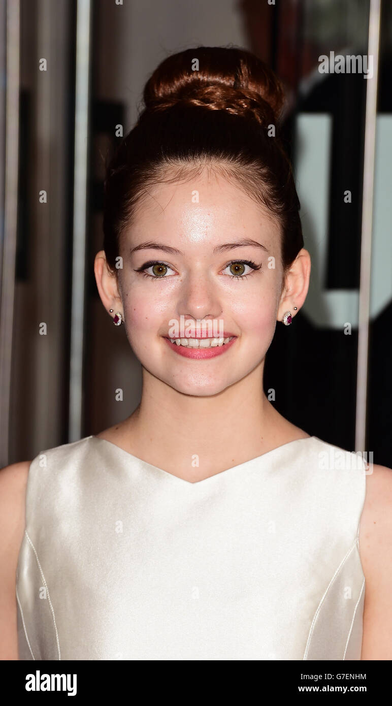 Mackenzie Foy arriving at Odeon Leicester Square in central London for the European premiere of the film, Interstellar. Stock Photo