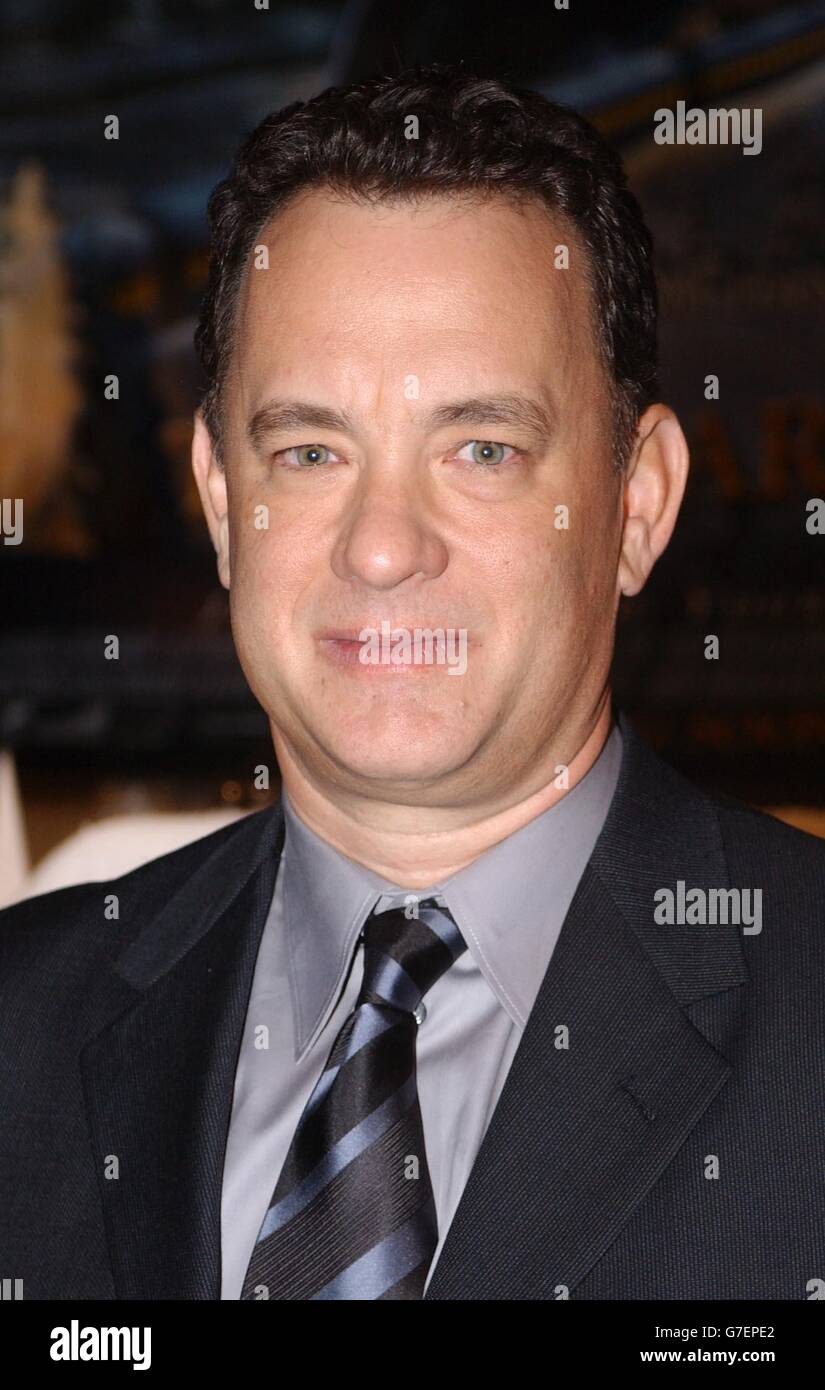 American actor Tom Hanks during a press conference for his latest film The Polar Express, held at the Dorchester Hotel, central London. Stock Photo