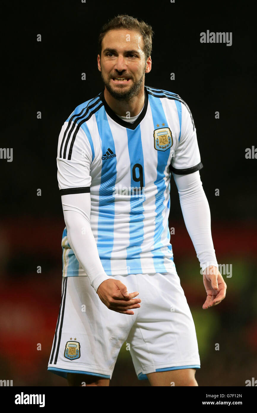 Soccer - International Friendly - Argentina v Portugal - Old Trafford. Gonzalo Higuain, Argentina Stock Photo