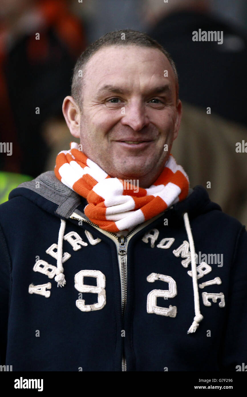 Blackpool fans in stands bloomfield road hires stock photography and