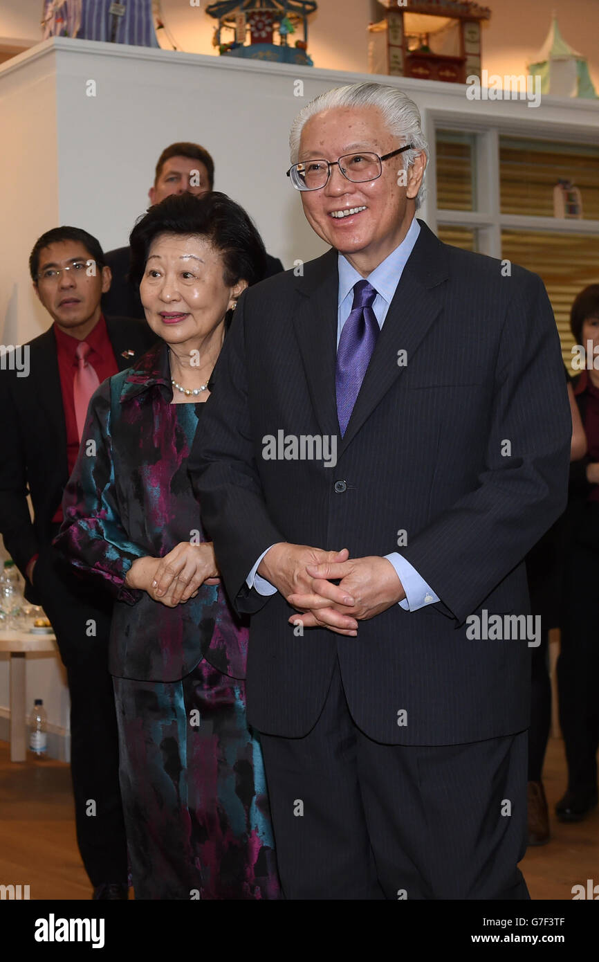 President of Singapore Tony Tan Keng Yam (right) and his wife Mary during a visit to Aardman Animations in Bristol. Stock Photo