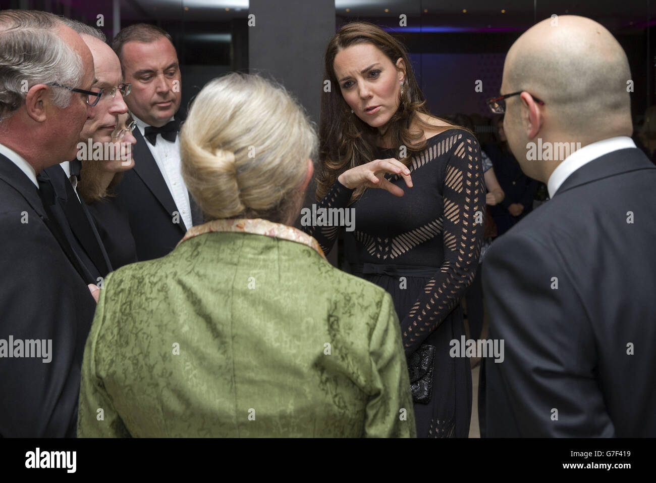 The Duchess of Cambridge (second right) greets supporters as she attends an Autumn Gala evening in support of Action on Addiction. Stock Photo