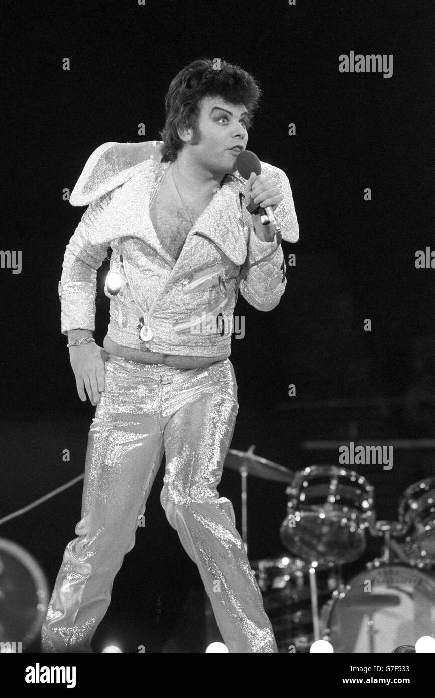 Gary Glitter Performing At London Weekend Television S British Music Awards Stock Photo Alamy