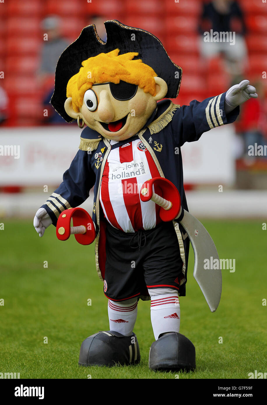 Sheffield united mascot captain blade hires stock photography and