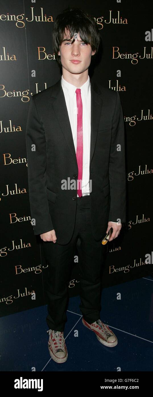 Actor Tom Sturridge arrives for the UK Gala Premiere of his latest film Being Julia at the Apollo West End in central London. The film, based on W. Somerset Maugham's 'Theatre' and directed by Istvan Szabo is hotly tipped for the Academy Awards. Stock Photo