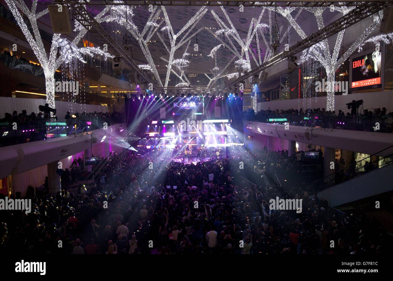 Westfield Shopping Centre London Christmas Lights Stock Photos