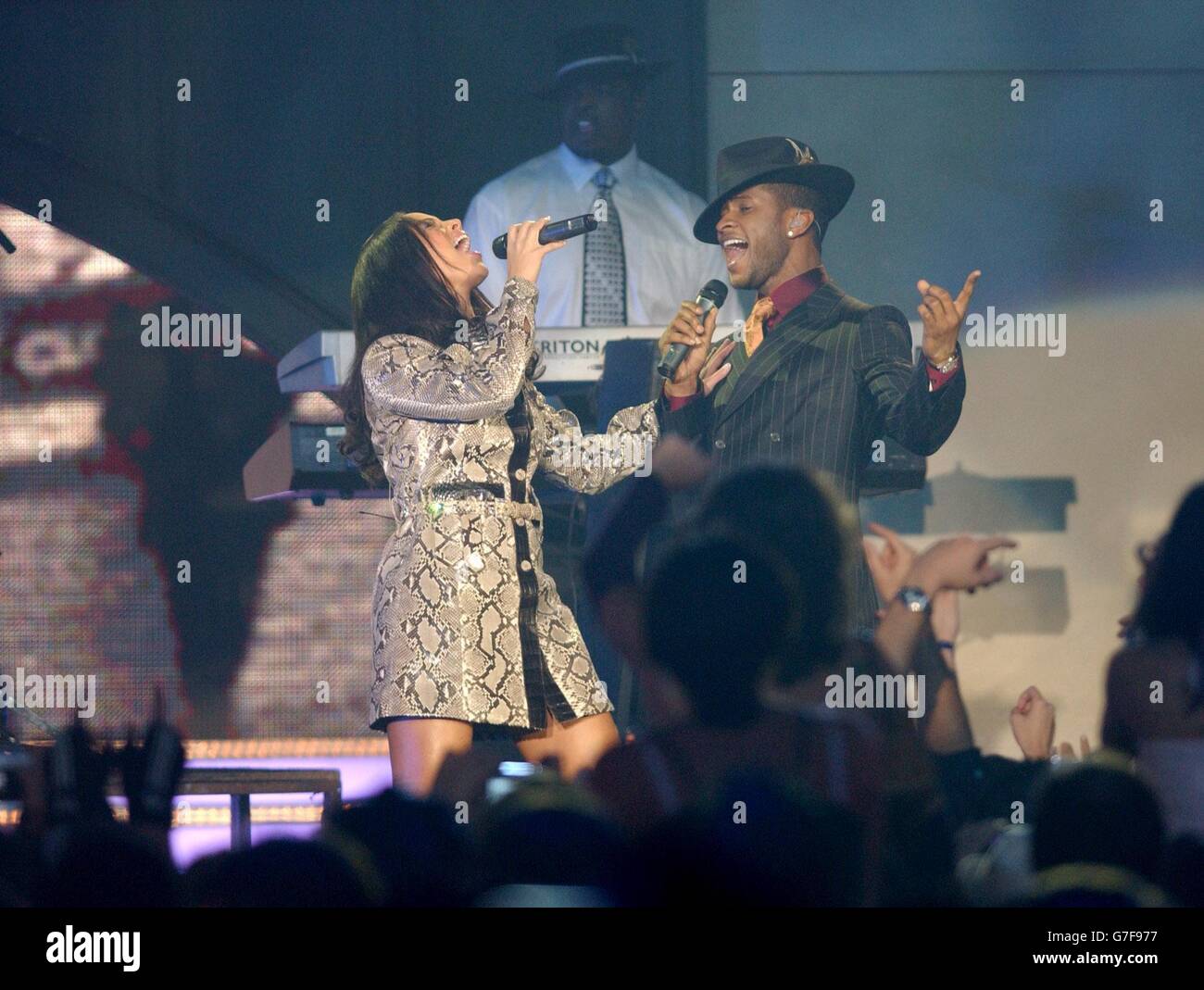 Usher and Alicia Keys during the 11th annual MTV Europe Awards 2004 at