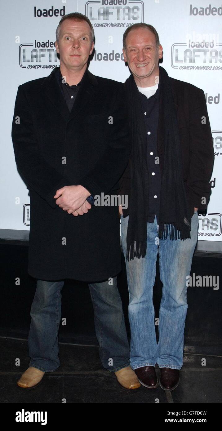 Comedy double act Trev and Simon arrive for the Loaded LAFTAS Comedy Awards at Trap in central London. Stock Photo